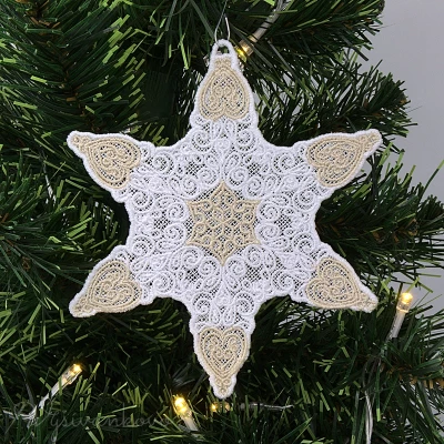Vyšívaná hviezda  16 cm -  vzor č. 1