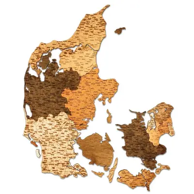 Denmark Wooden Country Map