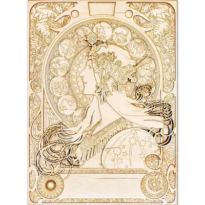 Multi-Layered Wooden Wall Art - Mucha's "Zodiac"