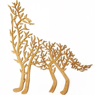Wooden Wolf Decor