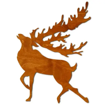 Running Stag Wooden Wall Art