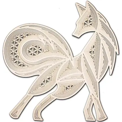Layered Fox Wooden Wall Art