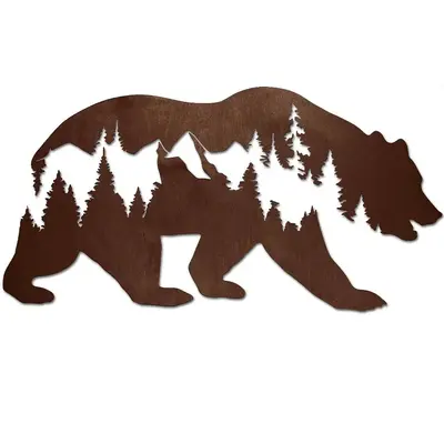 Bear in Forest Wooden Wall Decor