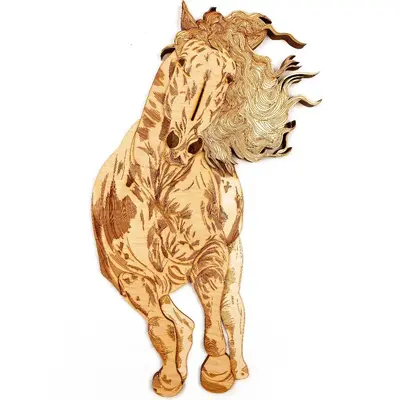 Galloping Horse Wooden Wall Decor