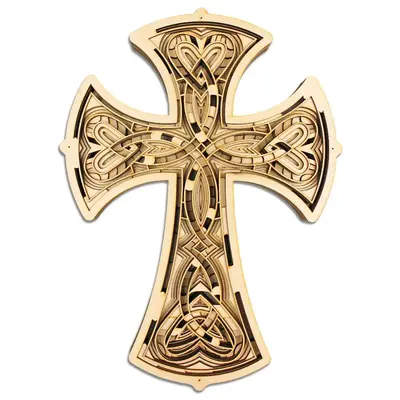 Multi-Layered Wooden Cross 