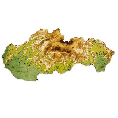 10-Layer Mountain Map of Slovakia