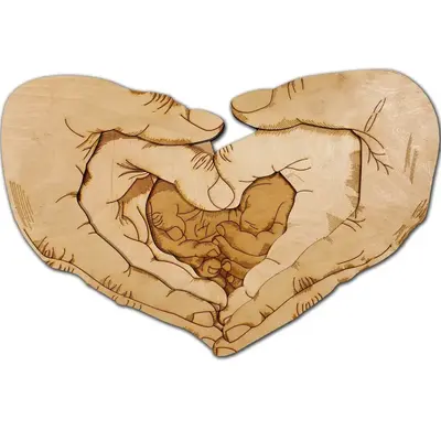 The Protective Hands of Family - Multi-Layered Wooden Wall Art