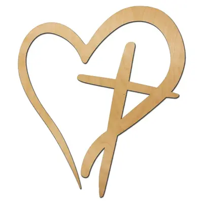Heart with Cross - Symbol of Love and Faith – Wooden Heart Cross