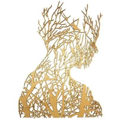 Intricate Branch and Bird Wall Decor – Human Silhouette
