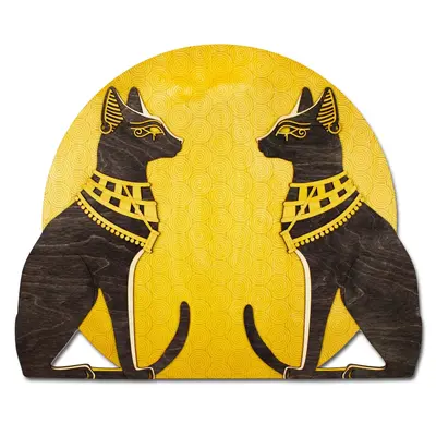 Egyptian Cats Wooden Wall Art
