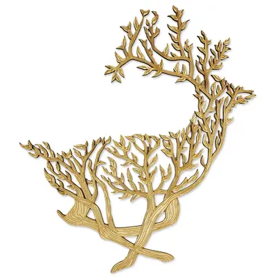 Tree Branch Deer Wooden Decor