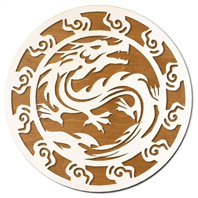 Dragon Circle Wooden Wall Art