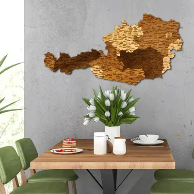 Austria Wooden Wall Map
