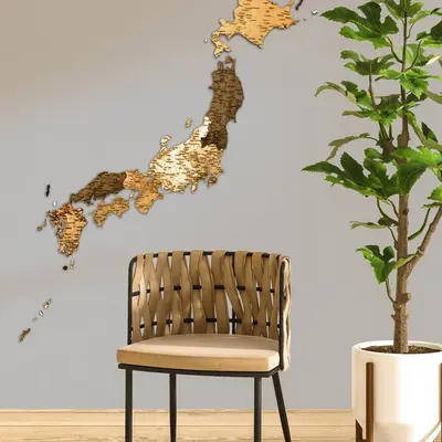 Japan Wooden Wall Map