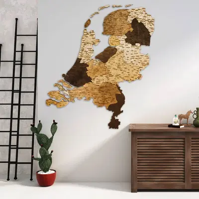 The Netherlands Wooden Wall Map