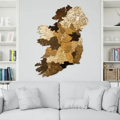 Ireland Wooden Wall Map