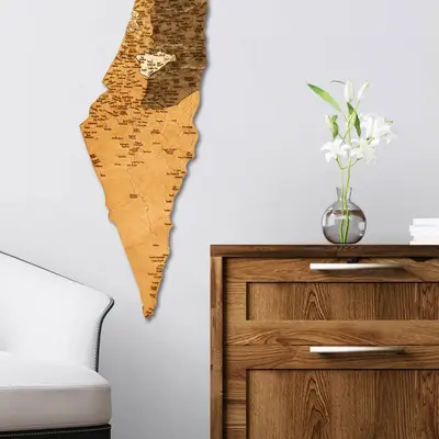 Izrael Wooden Wall Map