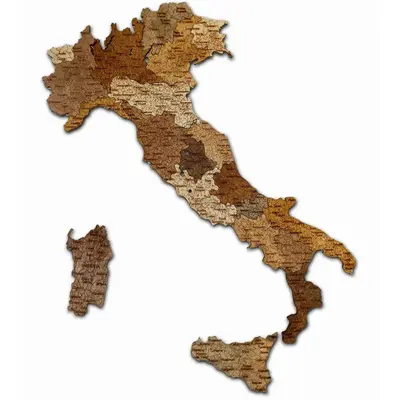 Italy Wooden Wall Map