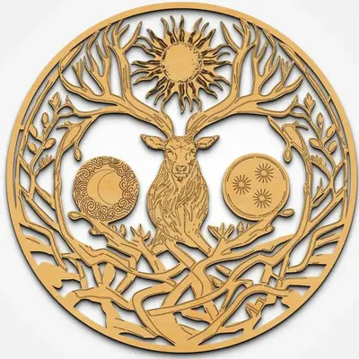 Tree of Life with Mythical Deer