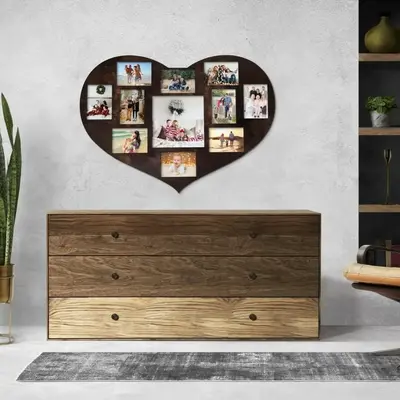 Heart-Shaped Wooden Photo Frame