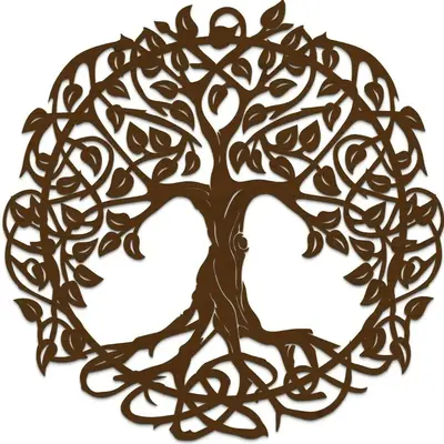 Tree of Life with Intertwined Roots and  Branches