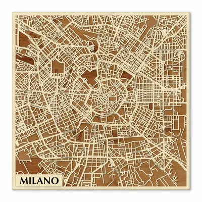 Milano Wooden 3D City Map