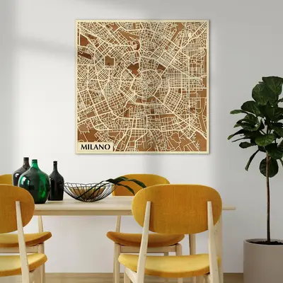 Milano Wooden 3D City Map