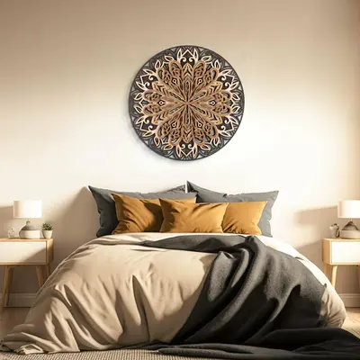 Handcrafted 3D Wooden Mandala with Floral Design - Available in 3 Sizes