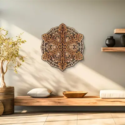 Rustic Floral Bloom Mandala Art