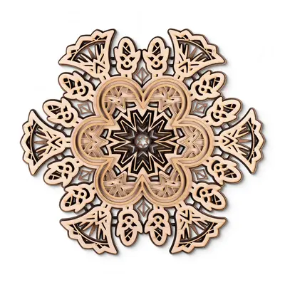 Golden Tulip 3D Wooden Mandala