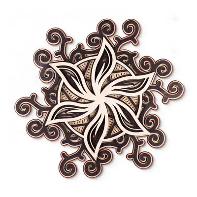 Dark Bloom 3D Wooden Mandala