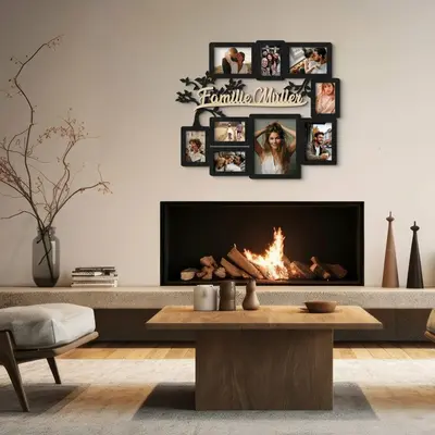 Customizable Wooden Photo Frame with Tree Design